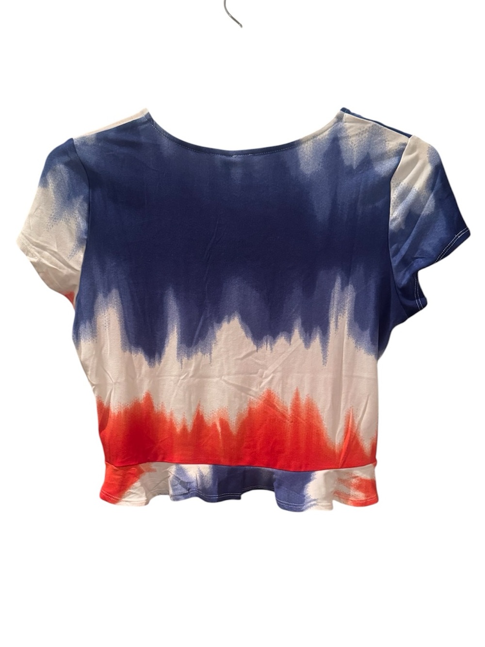Love by Design Patriotic Tie Dye O-Ring Peplum Crop Top L and M Available - Picture 2 of 4